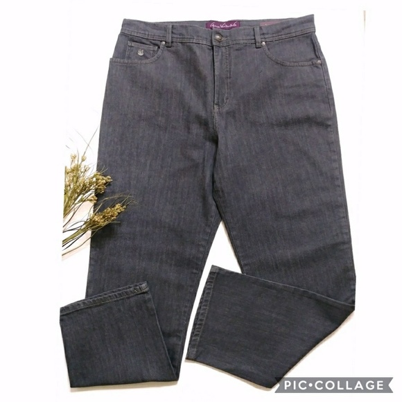 Gloria Vanderbilt Gray Amanda Jeans Size 16 Short - Picture 2 of 6